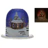 Christmas candle holder blue + candle 12 cm