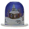 Christmas candle holder blue + candle 12 cm