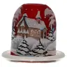 Christmas candle holder red + candle 12 cm
