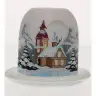Christmas candle holder white + candle 12 cm