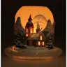 Christmas candle holder white + candle 12 cm