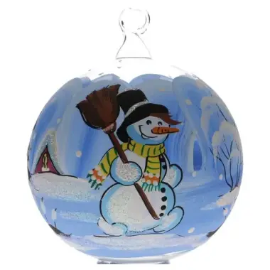 From Blue Christmas Ball With Snowman Diam 11 Cm Ass 2