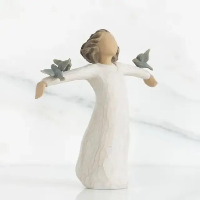 Statuette Willow Tree : Fille Avec 3 Oiseaux 14 Cm - Happiness