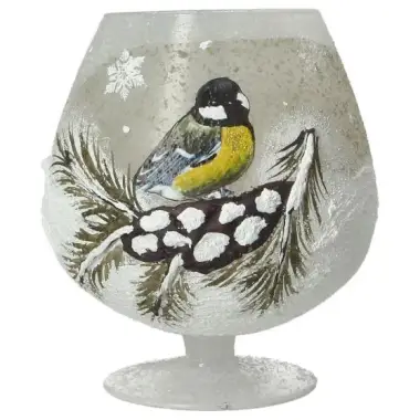 Kaarsenhouder In Glas Mees 14 Cm