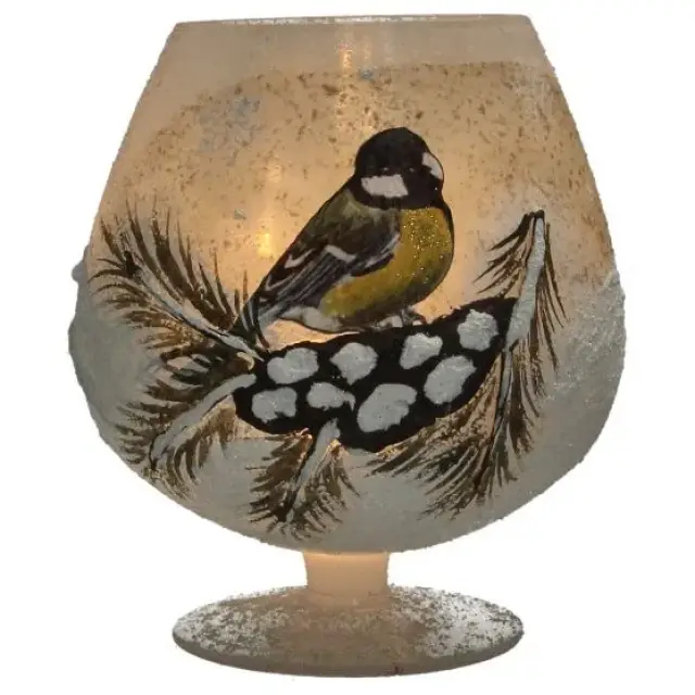 Kaarsenhouder In Glas Mees 14 Cm
