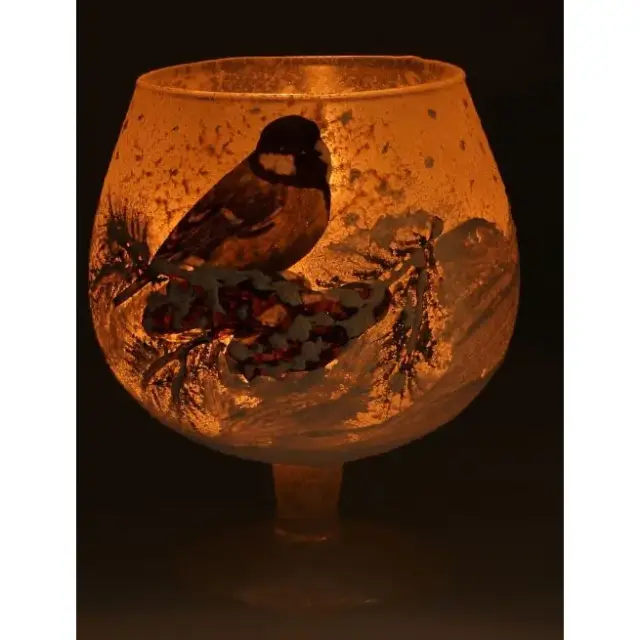 Kaarsenhouder In Glas Mees 14 Cm