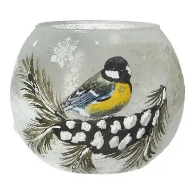 Kaarsenhouder In Glas Mees 12 Cm