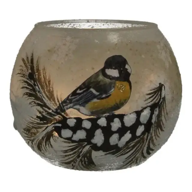 Kaarsenhouder In Glas Mees 12 Cm