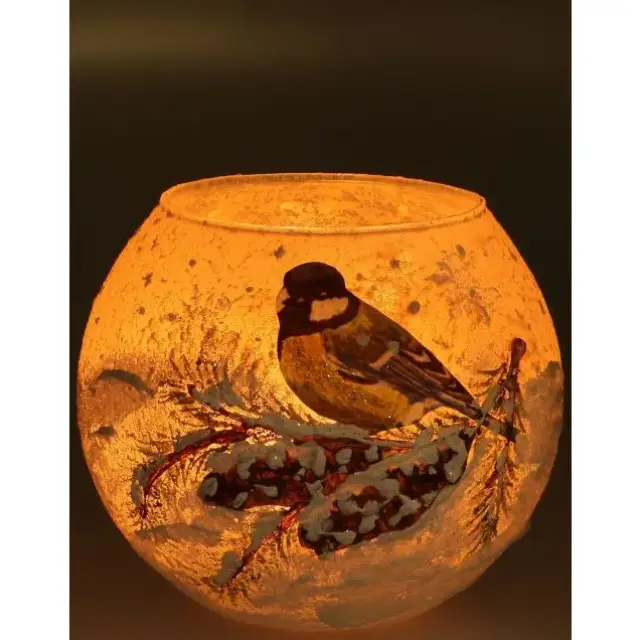 Kaarsenhouder In Glas Mees 12 Cm