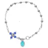 Bracelet-dizainier - argent rhodié 4 mm - Méd Mir. + Croix strass + Etui