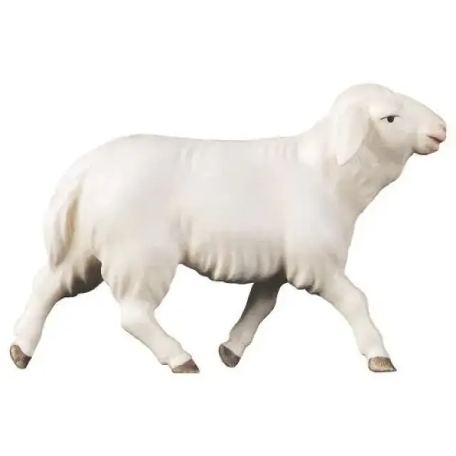 Mouton qui court : crèche de Noël en bois Komet 12 cm