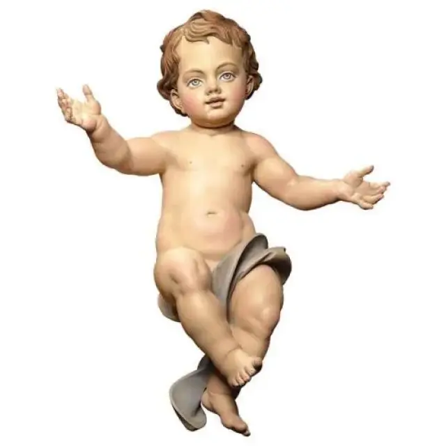 Houtsnijwerk Kindje Jezus 12 Cm / Gekleurd