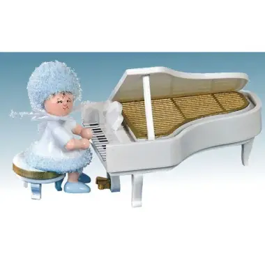Flocon De Neige-Bois 5.7 Cm Avec Piano