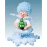 Flocon De Neige-Bois 5.7 Cm Avec Sapin De Noel