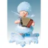 Flocon De Neige-Bois 5.7 Cm Avec Accordeon