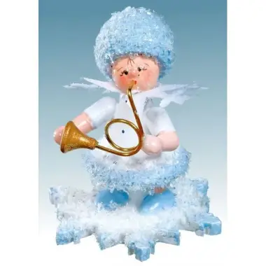 Flocon De Neige-Bois 5.7 Cm Avec Cor