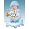 Flocon De Neige-Bois 5.7 Cm Avec Cor