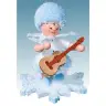 Flocon De Neige-Bois 5.7 Cm Avec Guitare