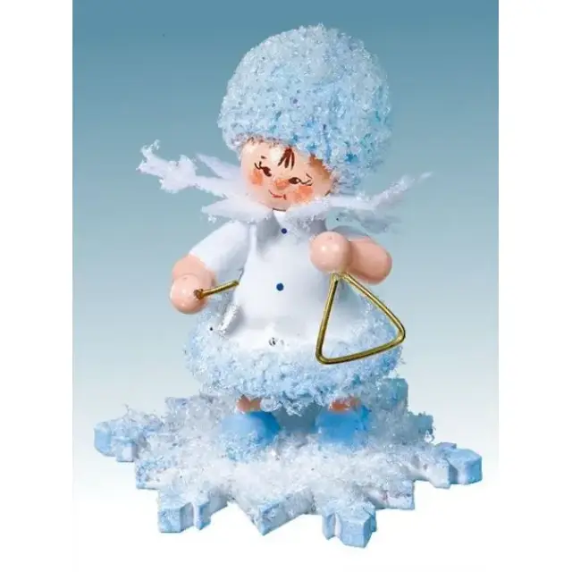 Flocon De Neige-Bois 5.7 Cm Avec Triangle