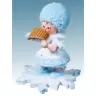Flocon De Neige-Bois 5.7 Cm Avec Flûte De Pan