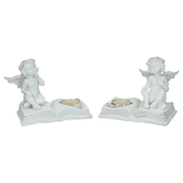Angel on book Warming 14 X H14 cm 2 / set