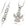 Ange 10 mm argent avec zircon et chaîne