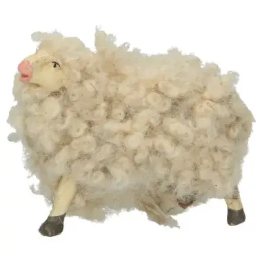 Napolitaanse Santon 12 Cm Rechtstaande schaap met wol
