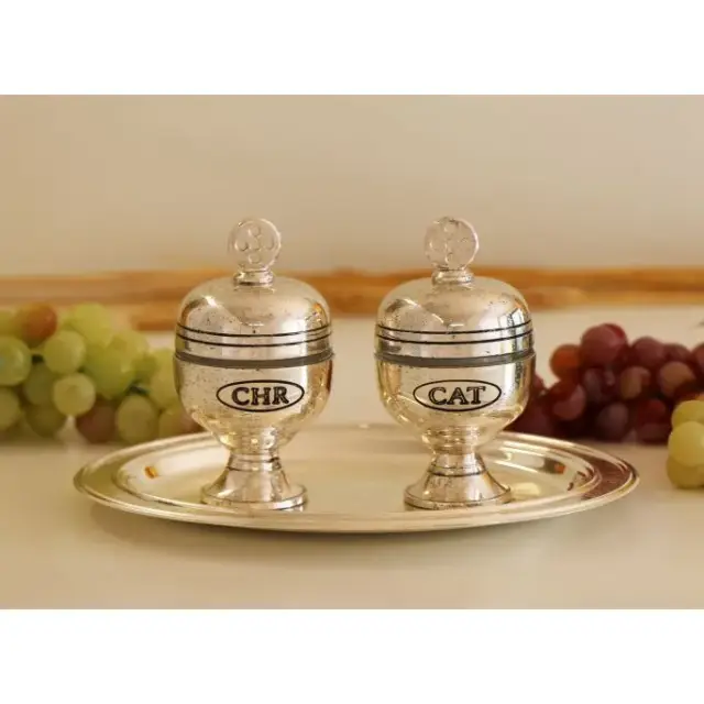 Set For Holy oil 2 Bulbs Cat / Chr Silver