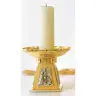 Bougeoir Base 12x12 Cm H 16 Cm Diam Bougie 6 Cm Bi-Couleur