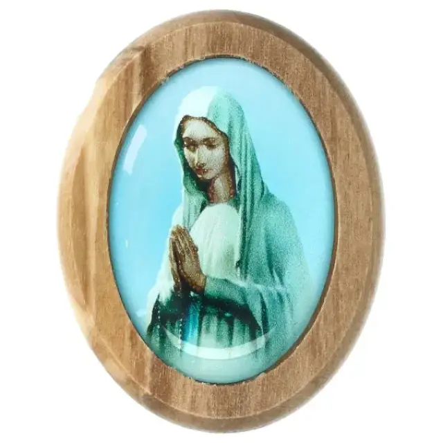 Médaille Aimantée Vierge priante Bois d'olivier