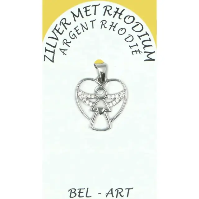 Pendentif Ange en argent rhodié