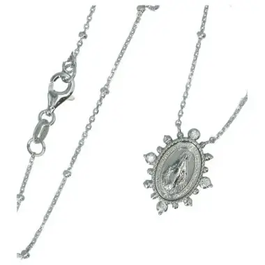Chaine + médaille Miraculeuse en argent rhodié