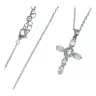 Chaine + croix strass argent rhodié