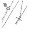Chaine + croix en argent rhodié