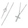 Chaine + croix strass argent rhodié