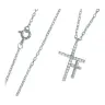 Chaine + Pendentif double croix en argent rhodié