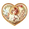 Cadre Communion en forme de coeur 11 X H10 cm