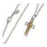 Pendentif Croix ocre + Chaine 50 cm