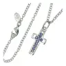 Pendentif Croix Tanzanite + Chaine 50 cm