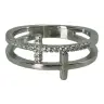 Bague zircon croix double