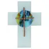 Kruisbeeld Glas 17,7 x 12,5 cm Brons