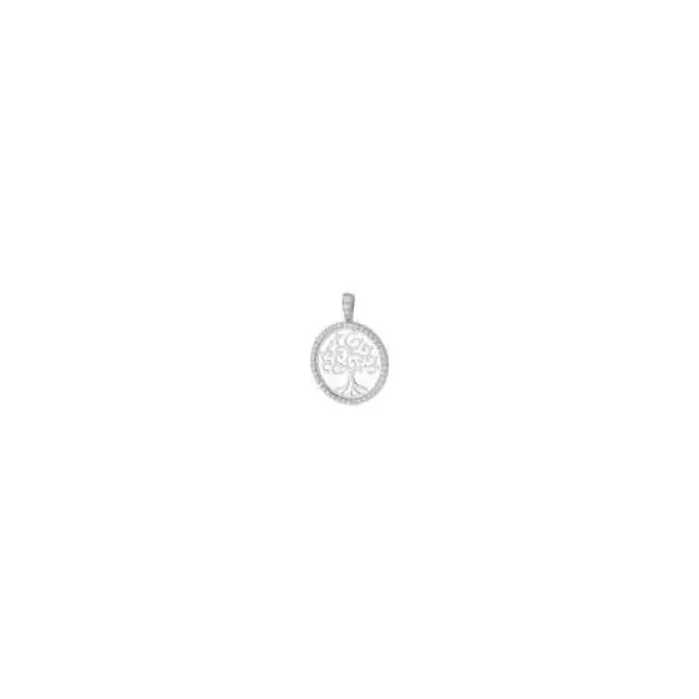 Medallion levensboom 9 karaats witgoud 12 mm 1.2gr