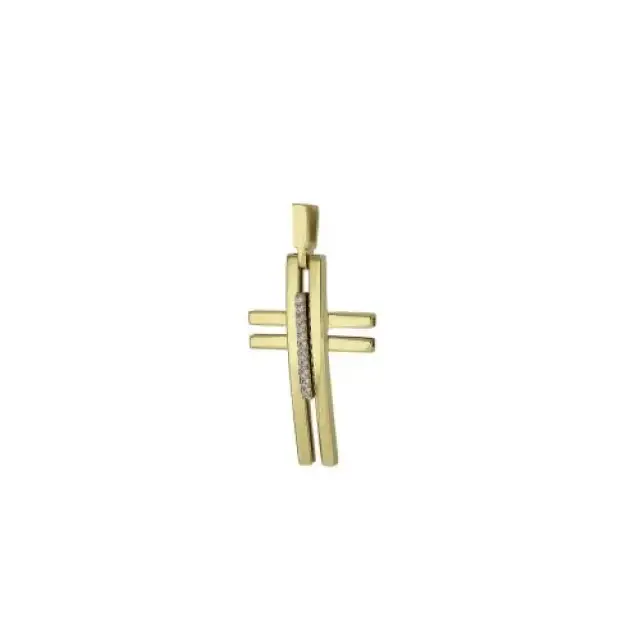 Modern 9-carat gold cross 25 mm 2.25 gr