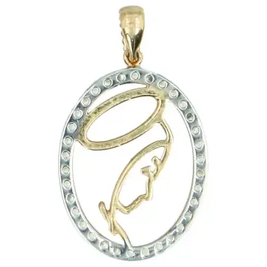 Médaille Vierge ajourée or 9 carats 1.7gr 19 mm