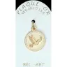 Médaille plaqué-or - Colombe de la Paix - 18 mm Email ivoire