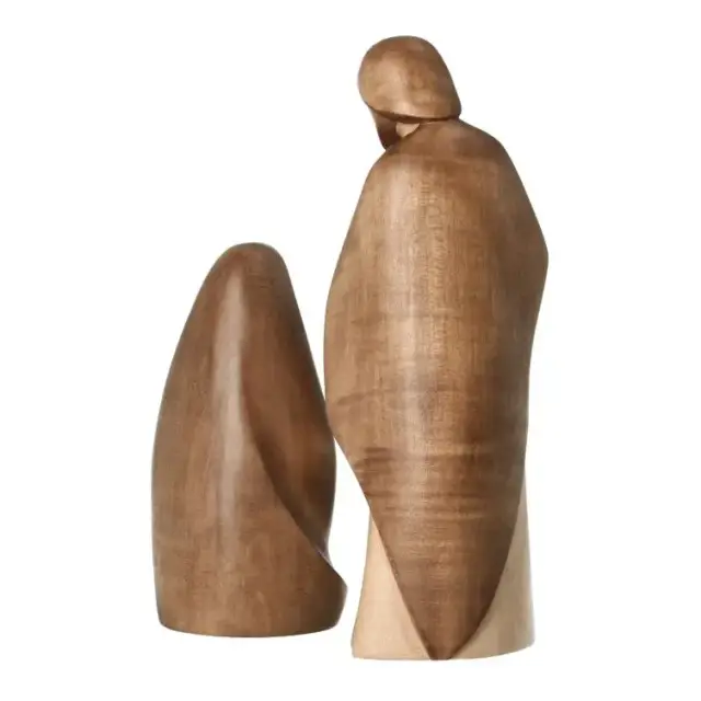 Sainte Famille de 23 cm en bois sculpté - Tons bois