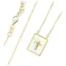 Gold-plated and mother-of-pearl necklace with cross