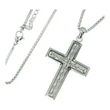Steel cross 44 x 32 mm with chain