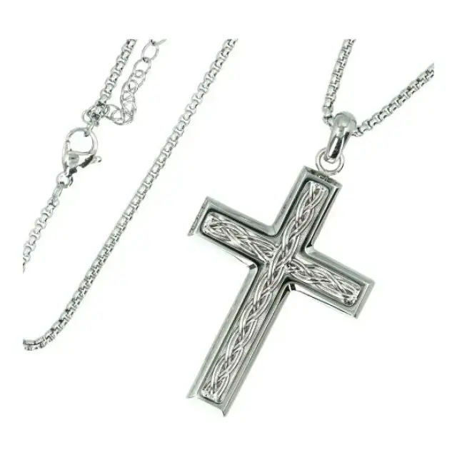 Steel cross 44 x 32 mm with chain