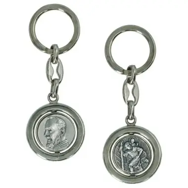Porte-Clefs Tournant St Padre Pio / St Christophe